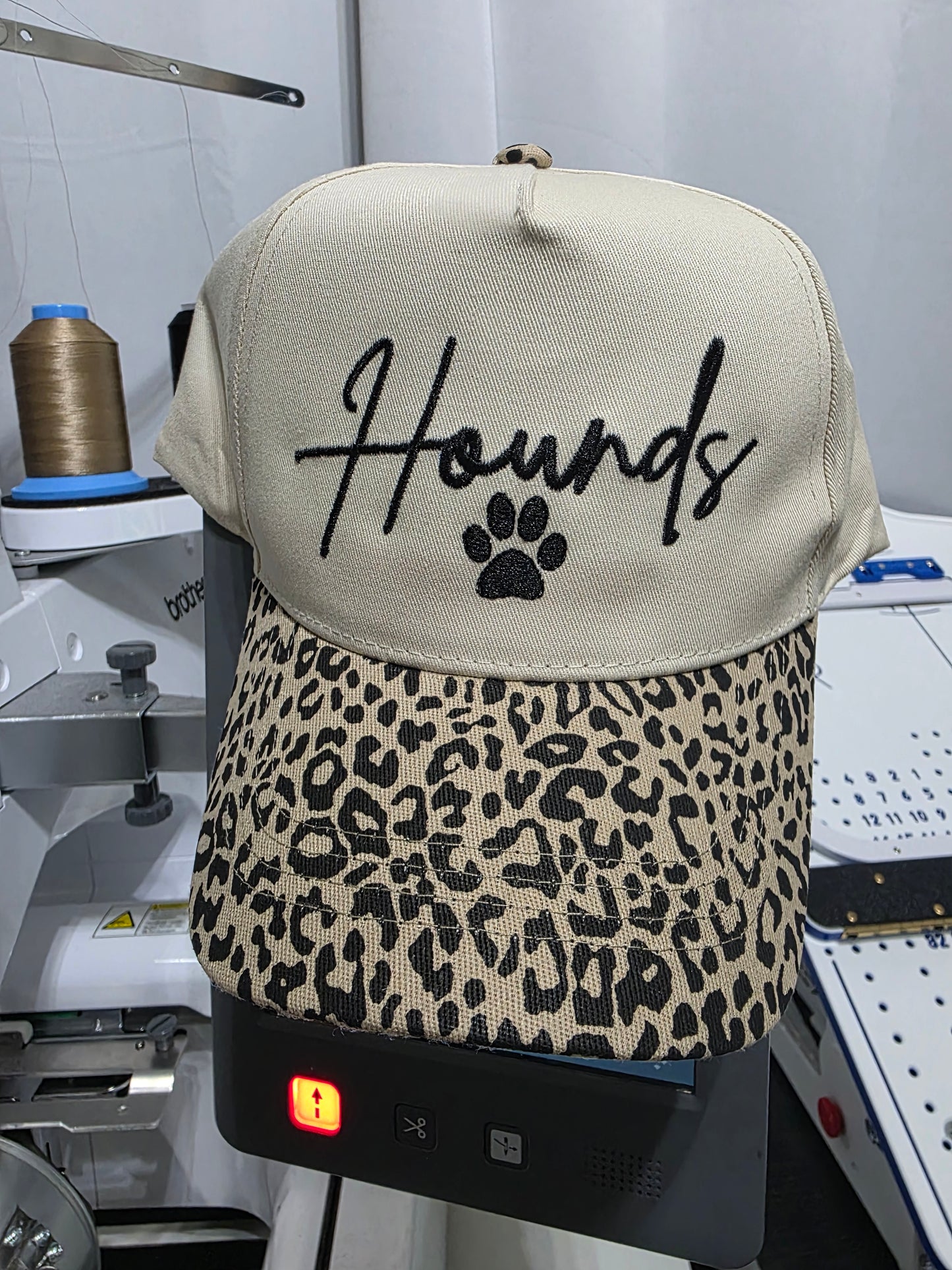 Leopard Hounds Script Hat