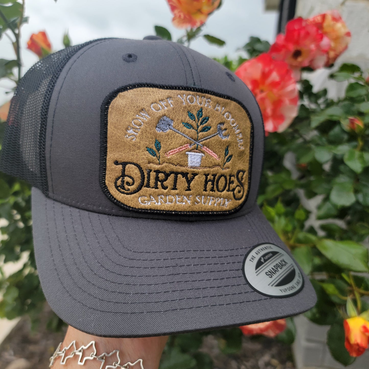 "Dirty Hoes Garden Supply" Leather Patch Hat