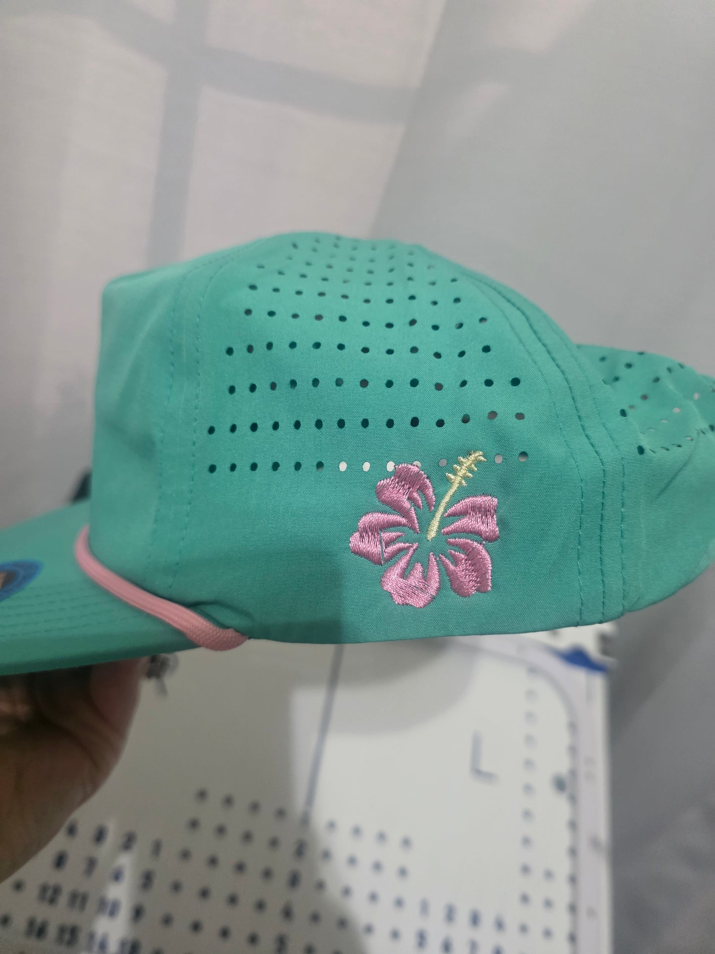 Personalized Initial Font, Summer Hat - with Side Embroidery