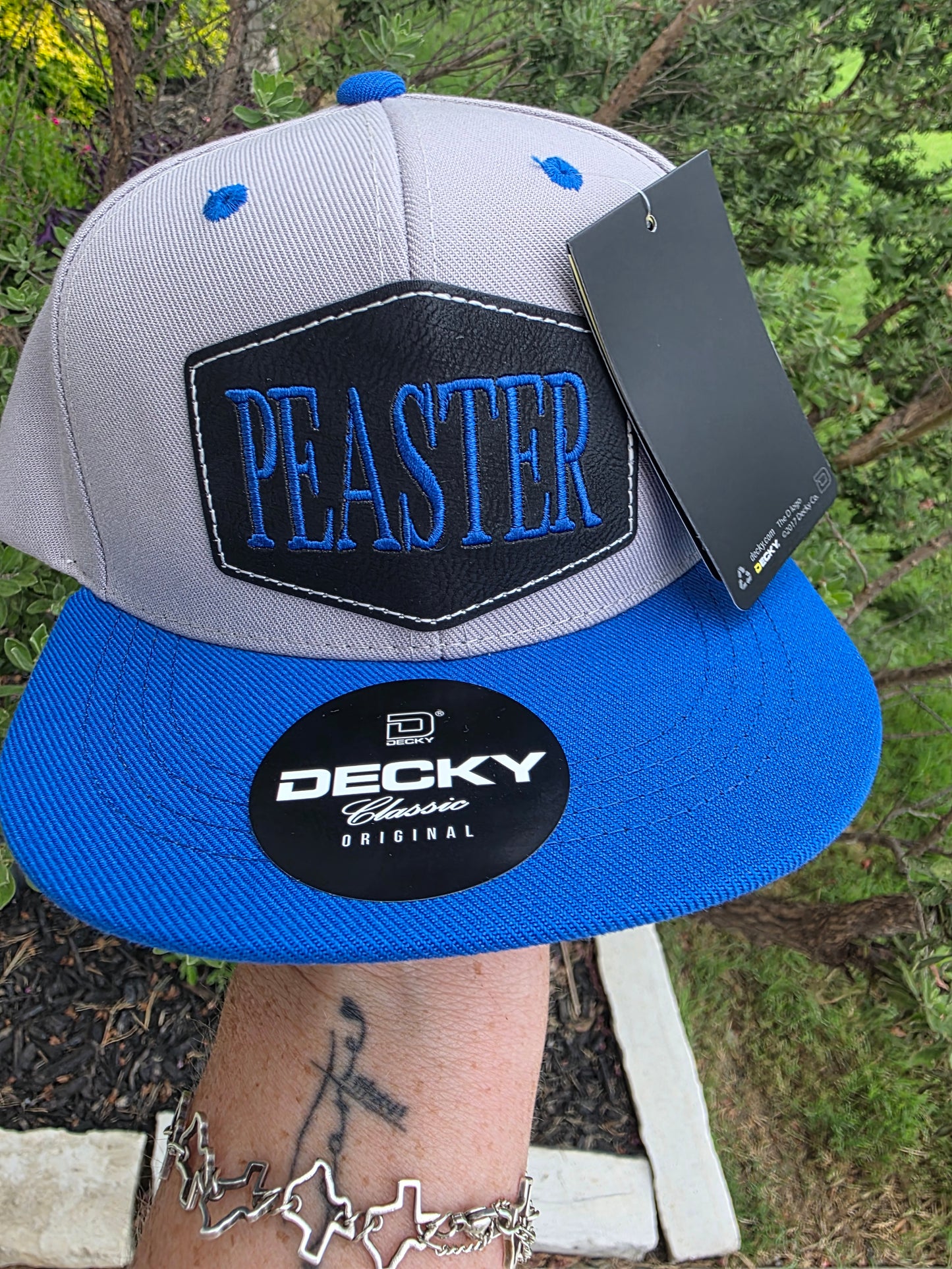 Youth Flatbill Hat with Embroidered Leather Patch
