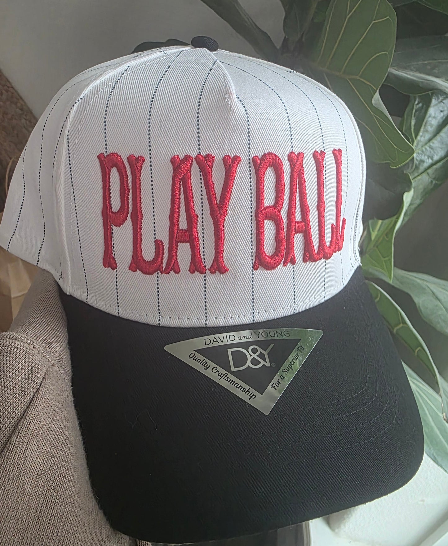 Play Ball 3d Embroidery Pinstripe Hat