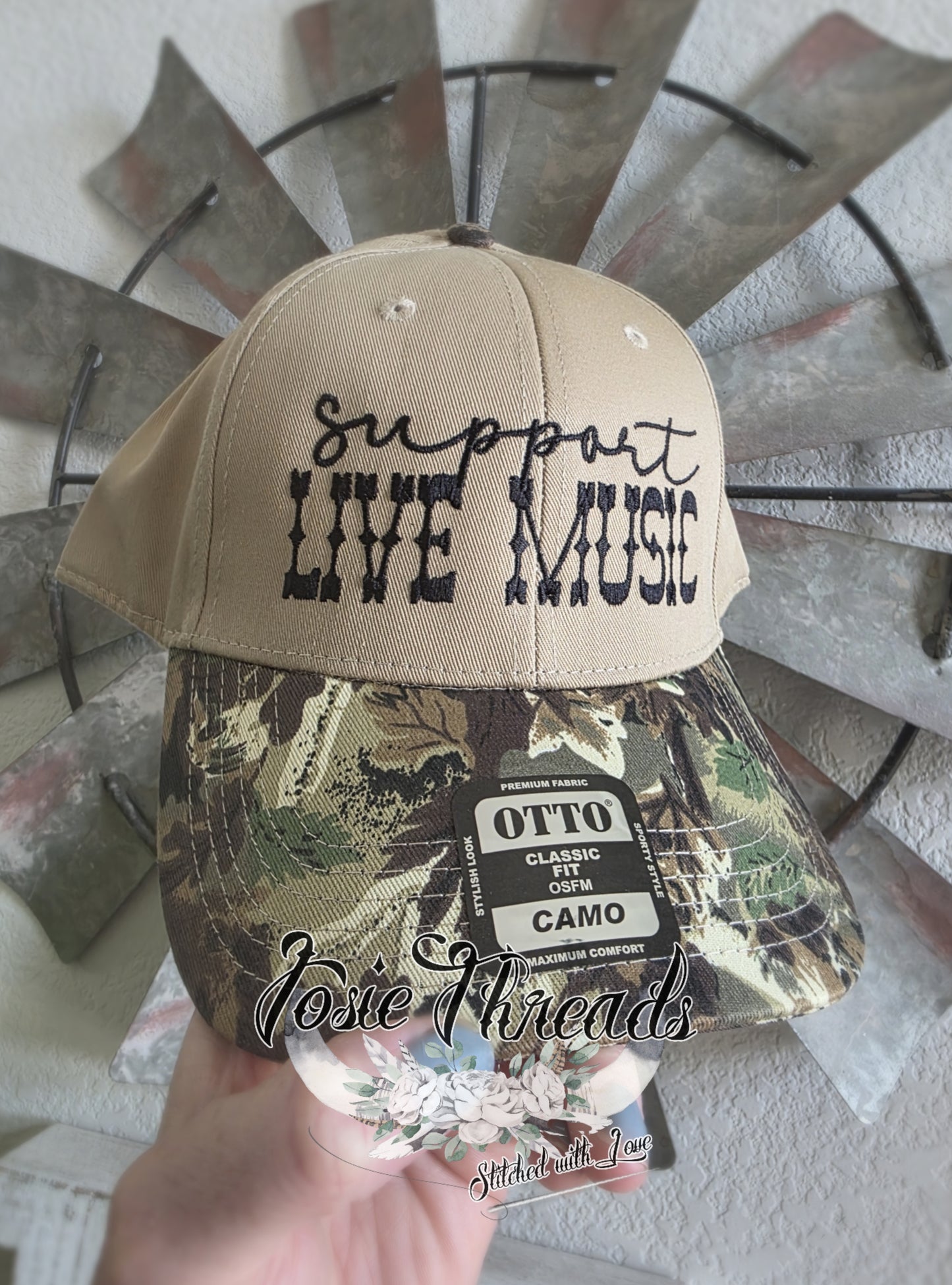 Support Live Music Camo Hat