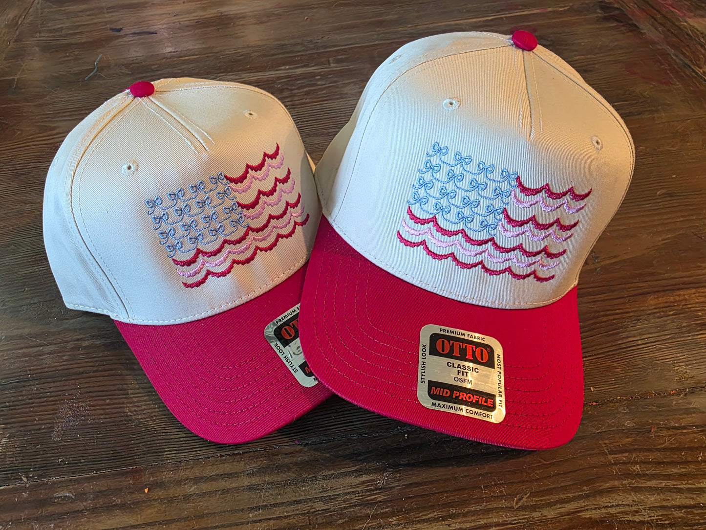 Scalloped Bow USA Flag Hat