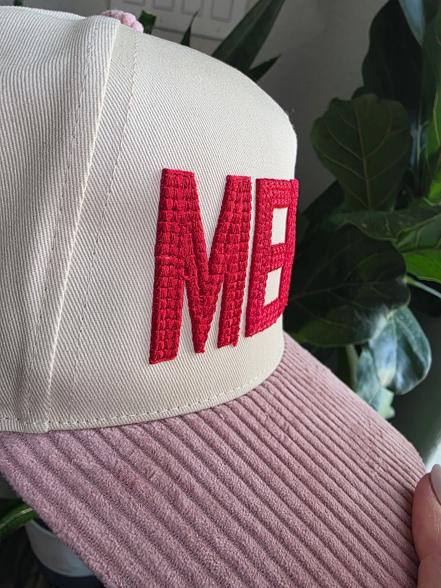Merry Embroidered Two-Tone Corduroy Bill