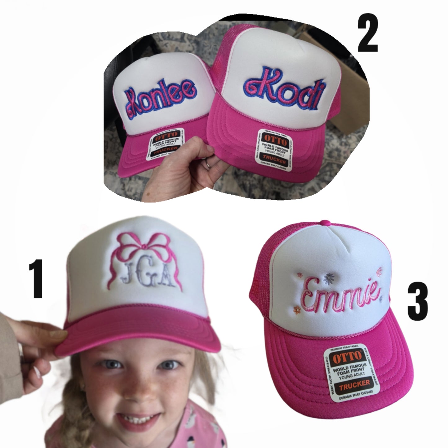 Custom Girl's Pink Trucker Hat