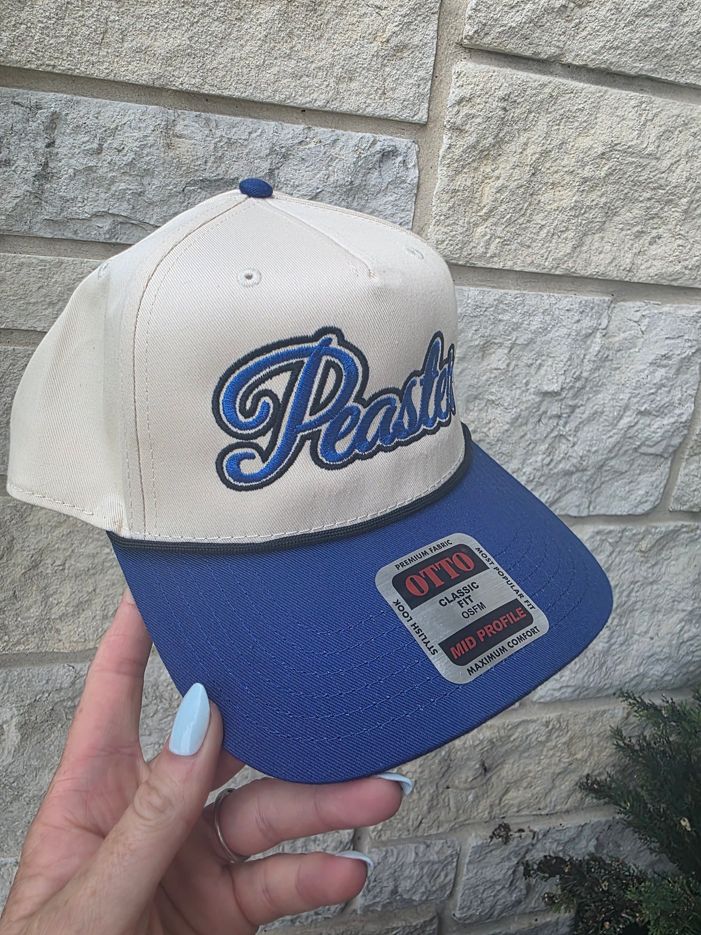 Peaster Script Hat with Black Rope