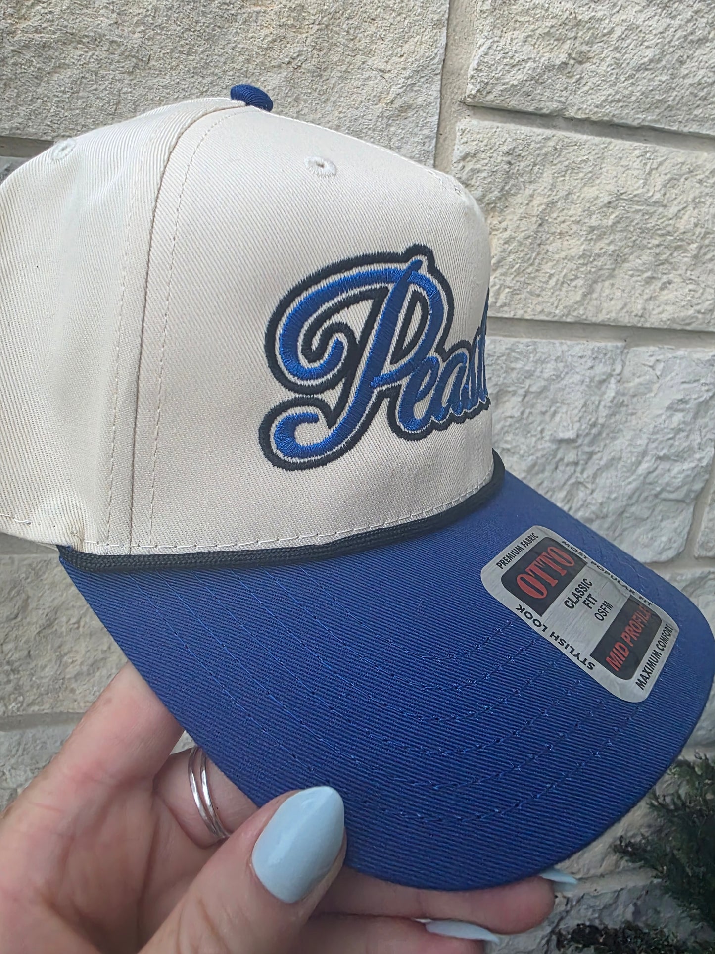 Peaster Script Hat with Black Rope