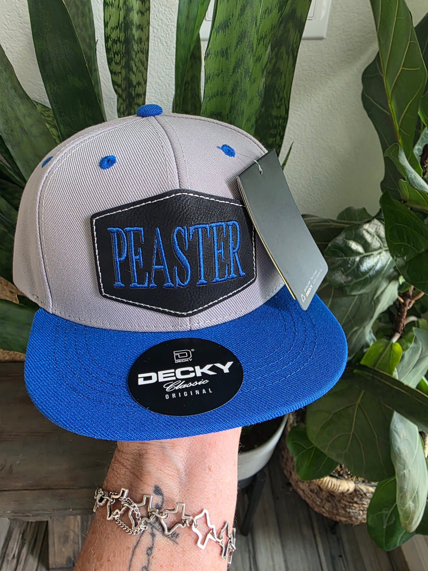Youth Flatbill Hat with Embroidered Leather Patch