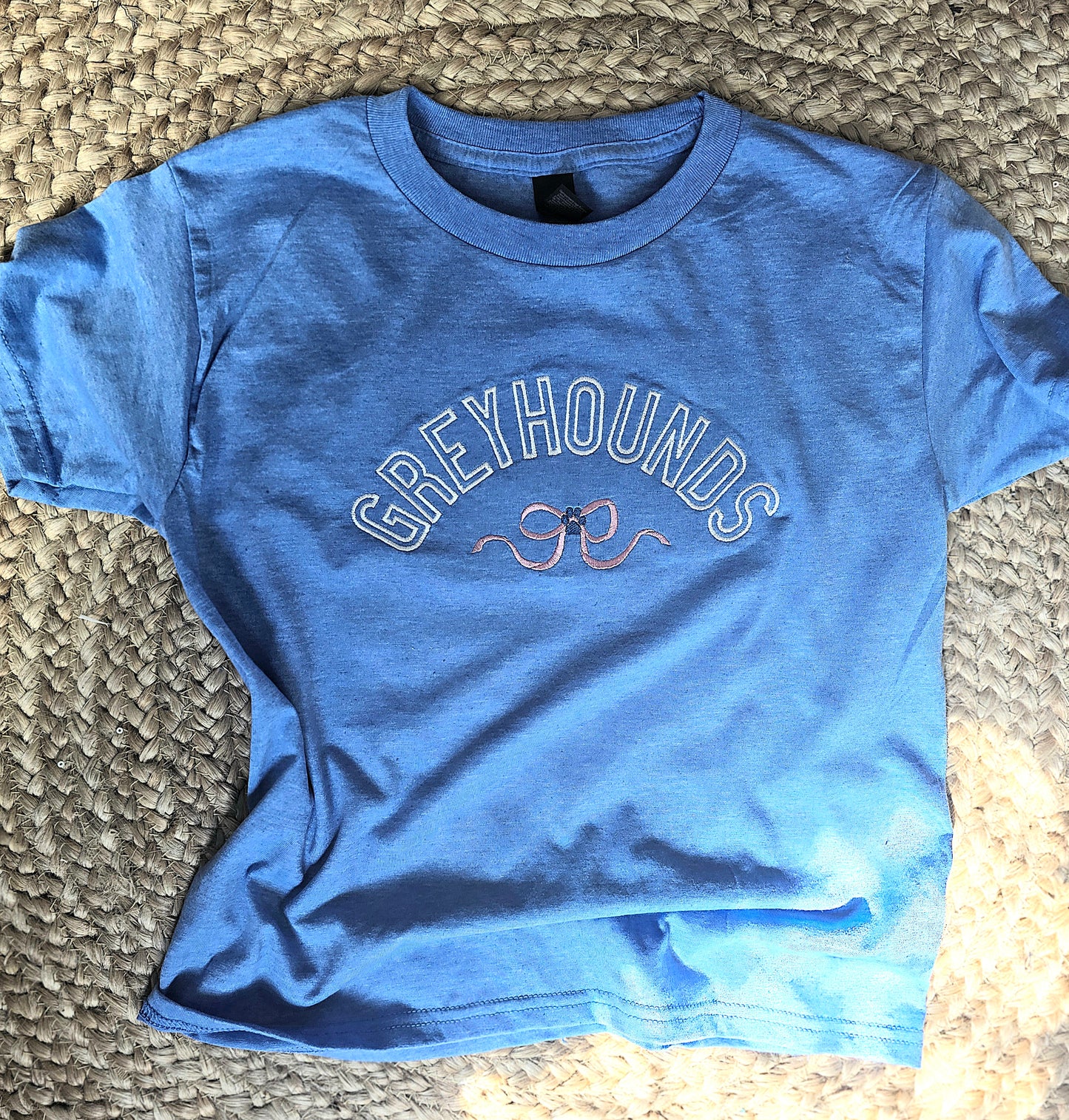 Short Sleeve Peaster Greyhounds Bow Embroidered Shirt