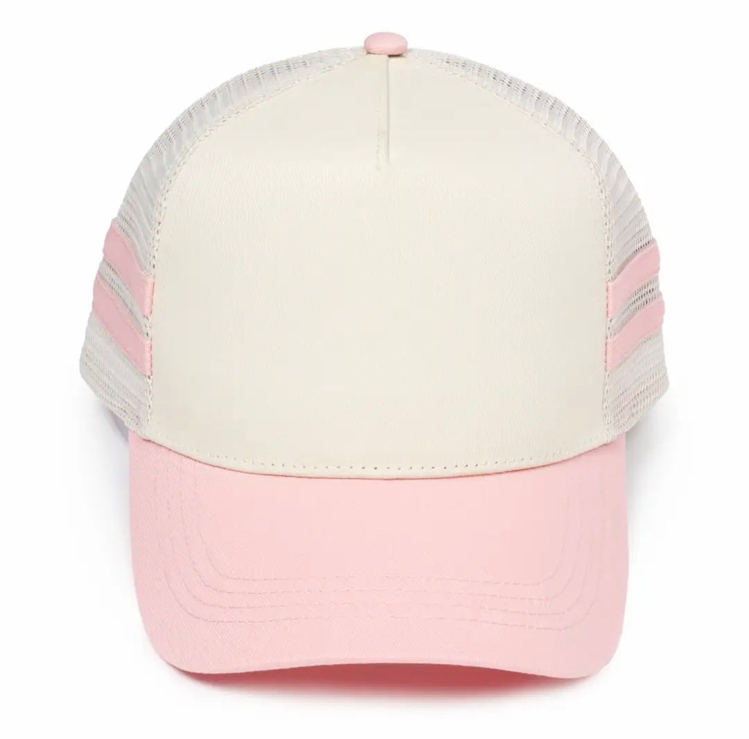Double-Striped Puff Embroidered Hat