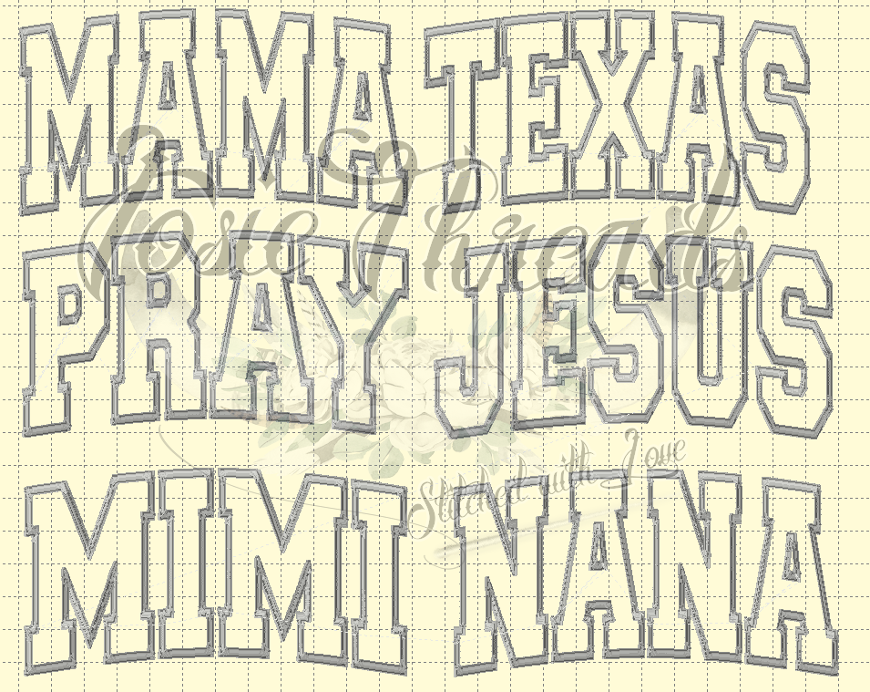 Custom Embroidered Western Applique, Soft Corded Long Sleeve