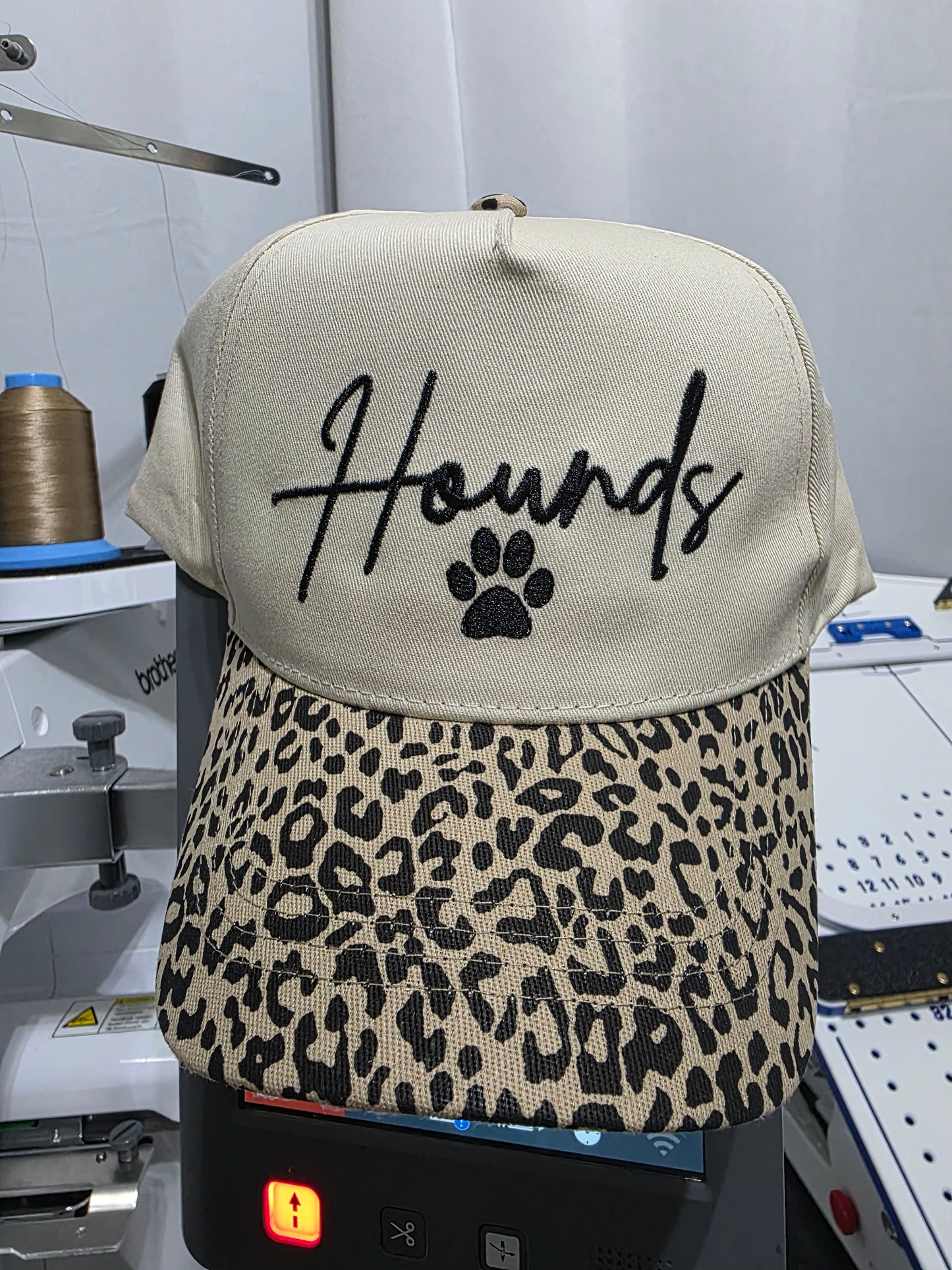 Leopard Hounds Script Hat