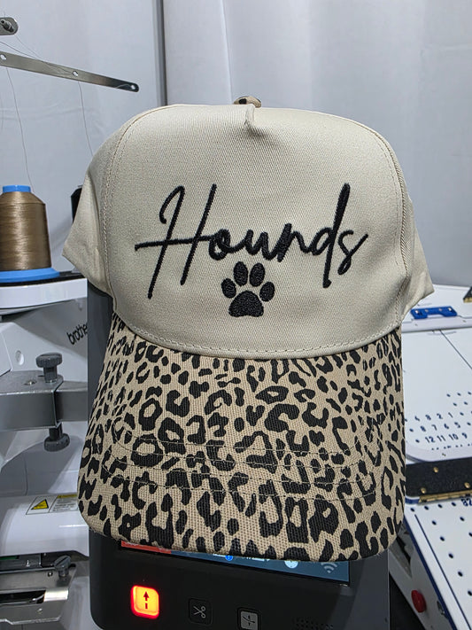 Leopard Hounds Script Hat