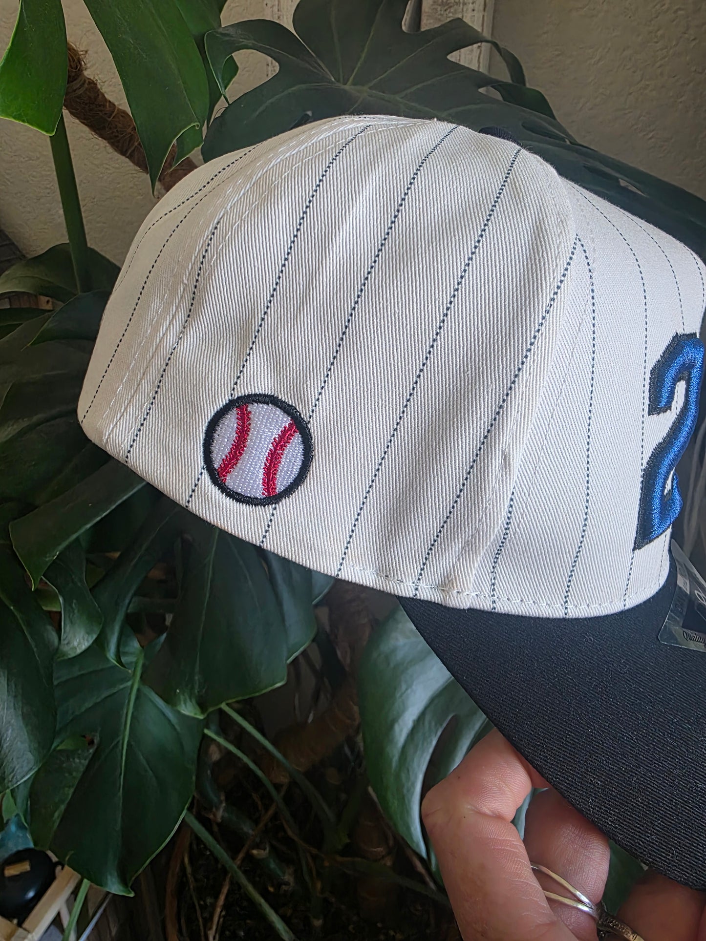 Pinstripe Personalized Player Number Hat