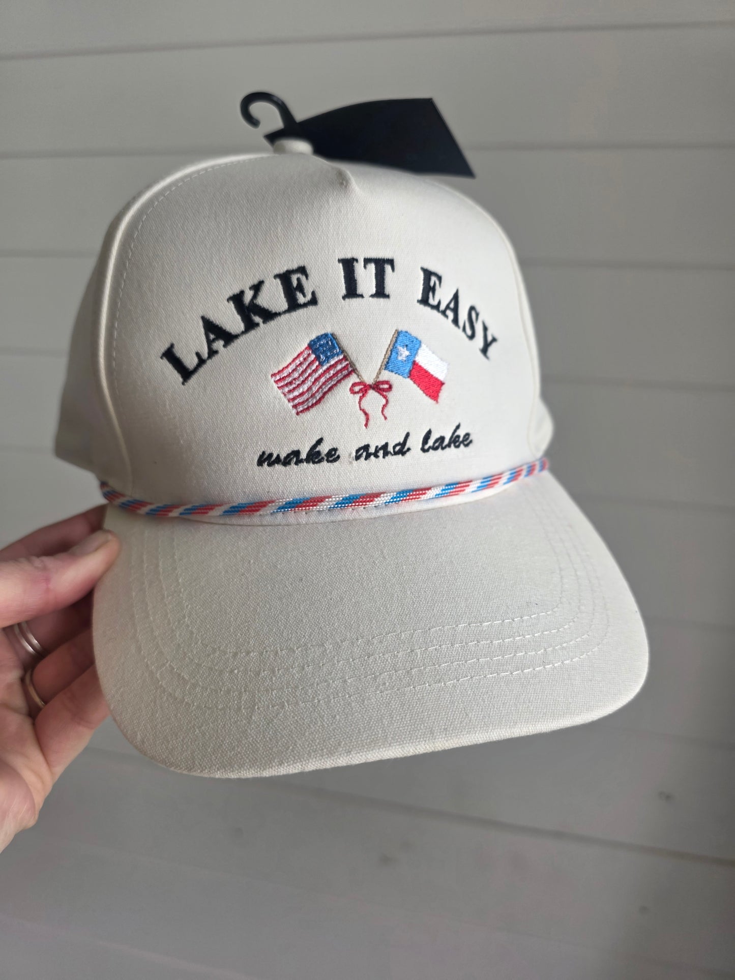Lake It Easy Cream Rope Hat