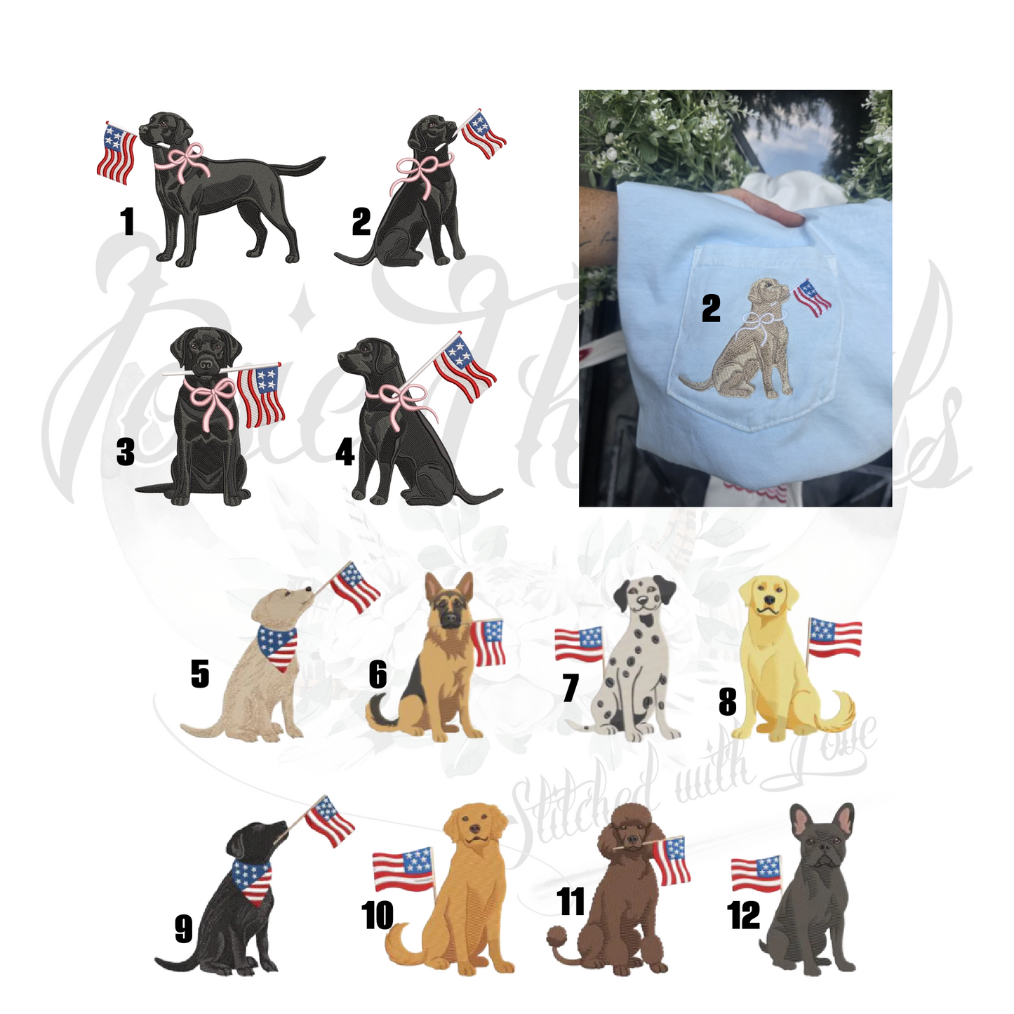 Comfort Colors Patriotic Dog Pocket T