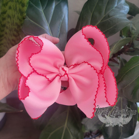 Beautiful Moonstitch Boutique Bows • Stacked Boutique Bows on Nylon or Clip • Gorgeous Baby Bows made with Love  • 2.25" Grossgrain