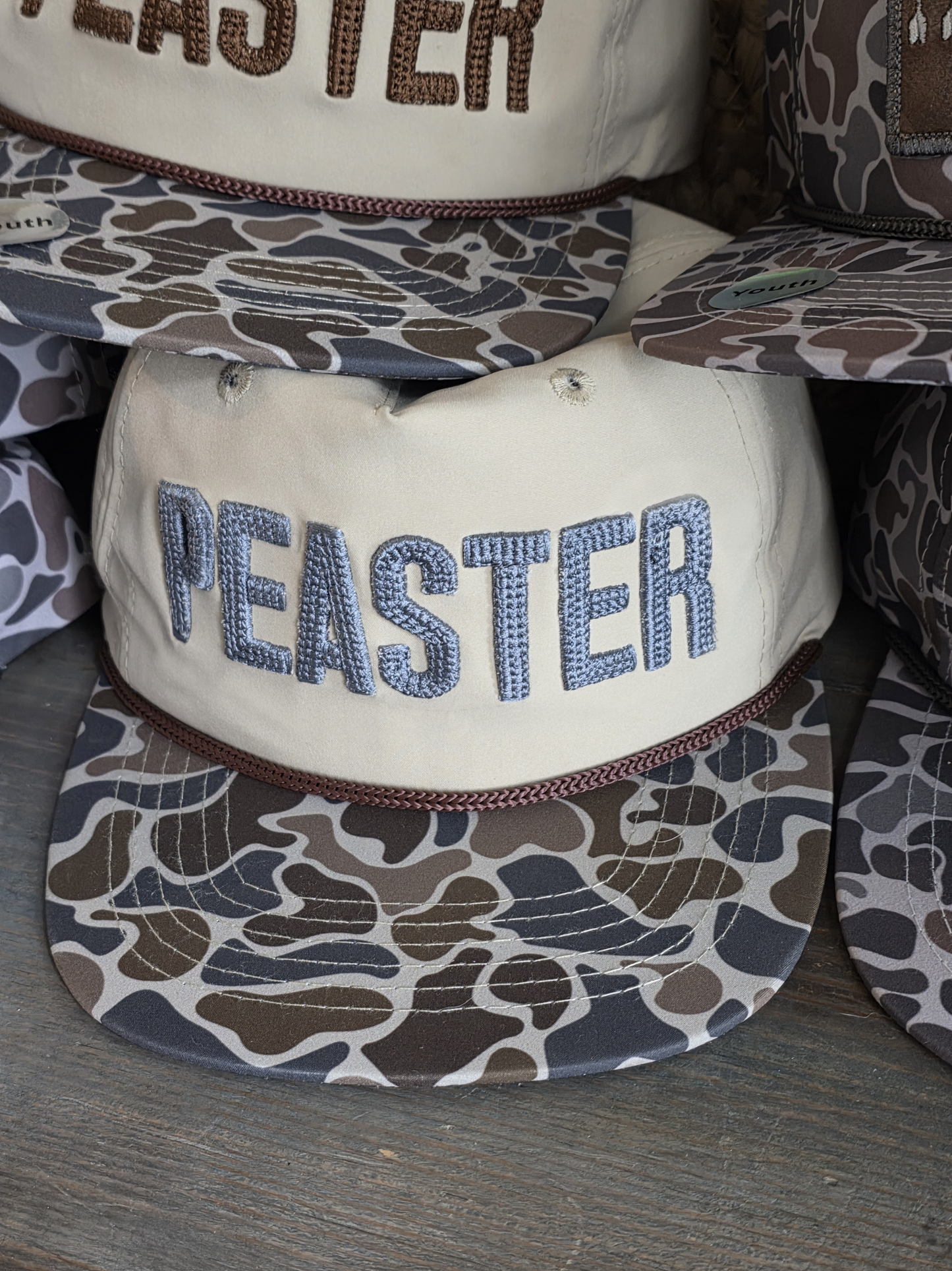 Youth & Adult Camo Flatbill Rope Hat