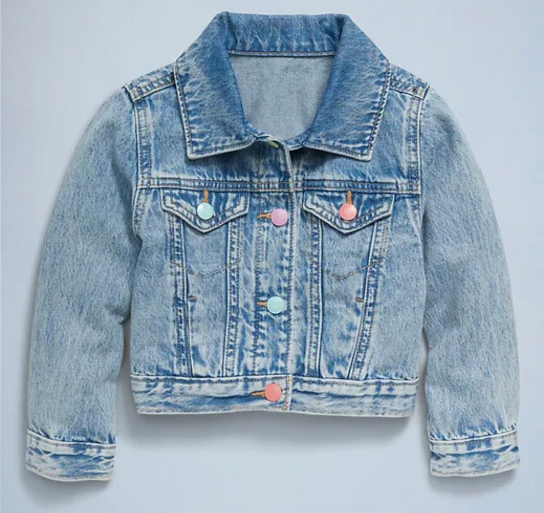 ON Girl's Custom Name Checkered Jean Jacket