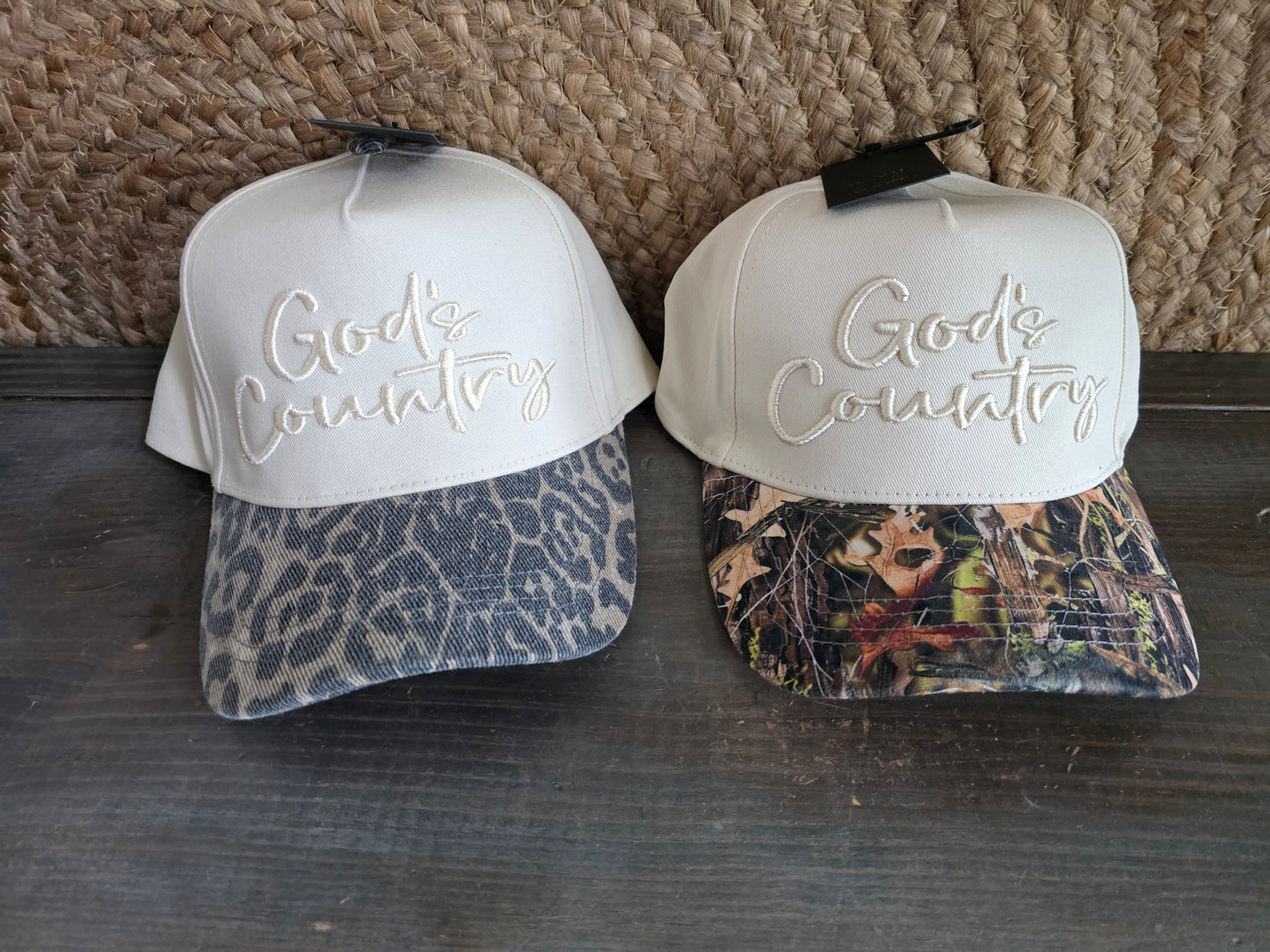 God's Country 3d Puff Camo and Leopard Hats