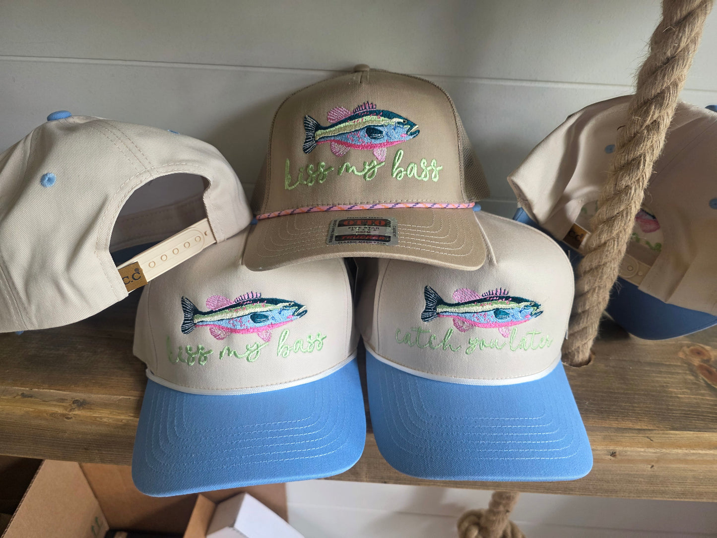 Preppy Bass Embroidered Snapback Rope Hat