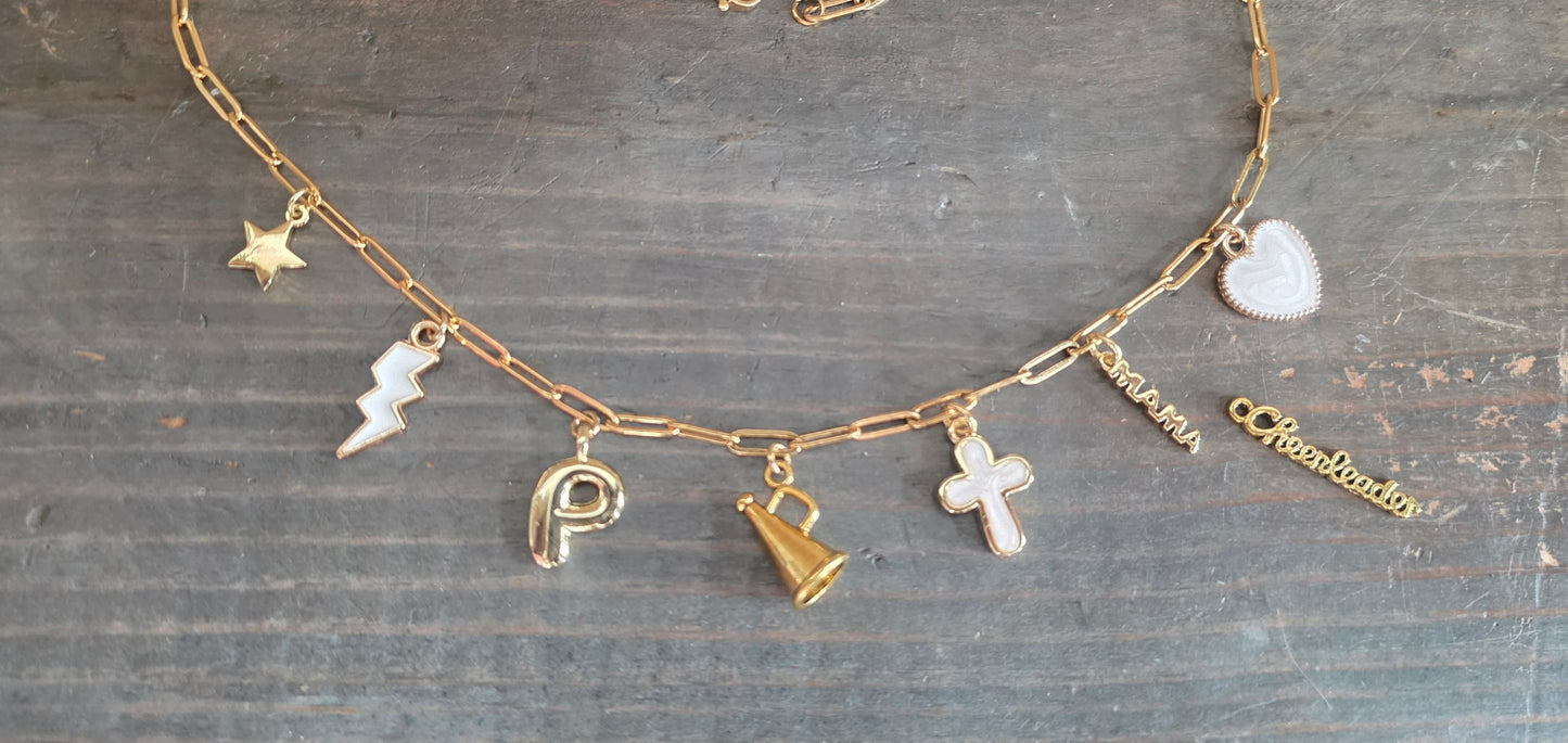 Peaster Cheer Booster Charm Necklace