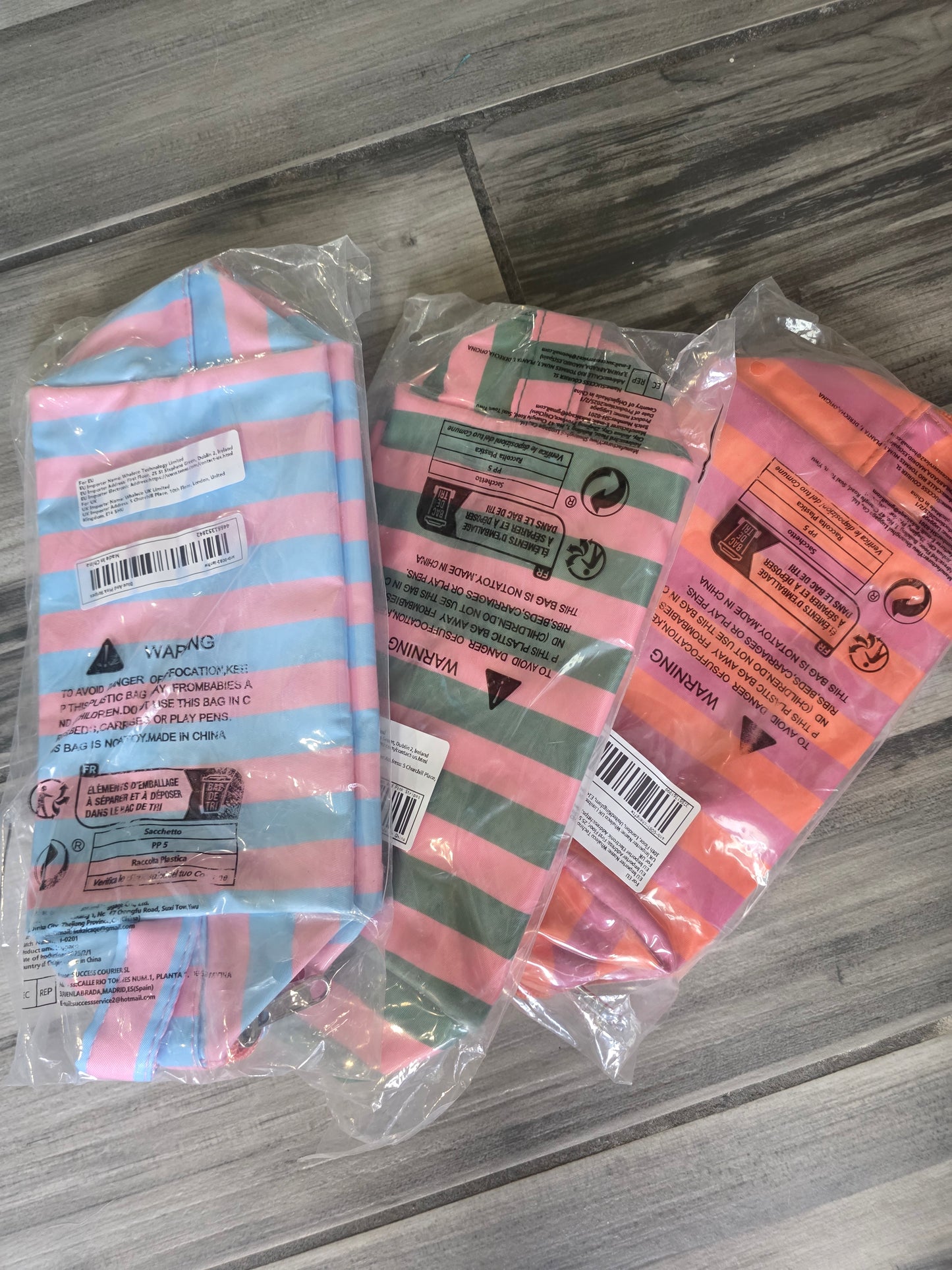 Personalized Striped Tote Bags