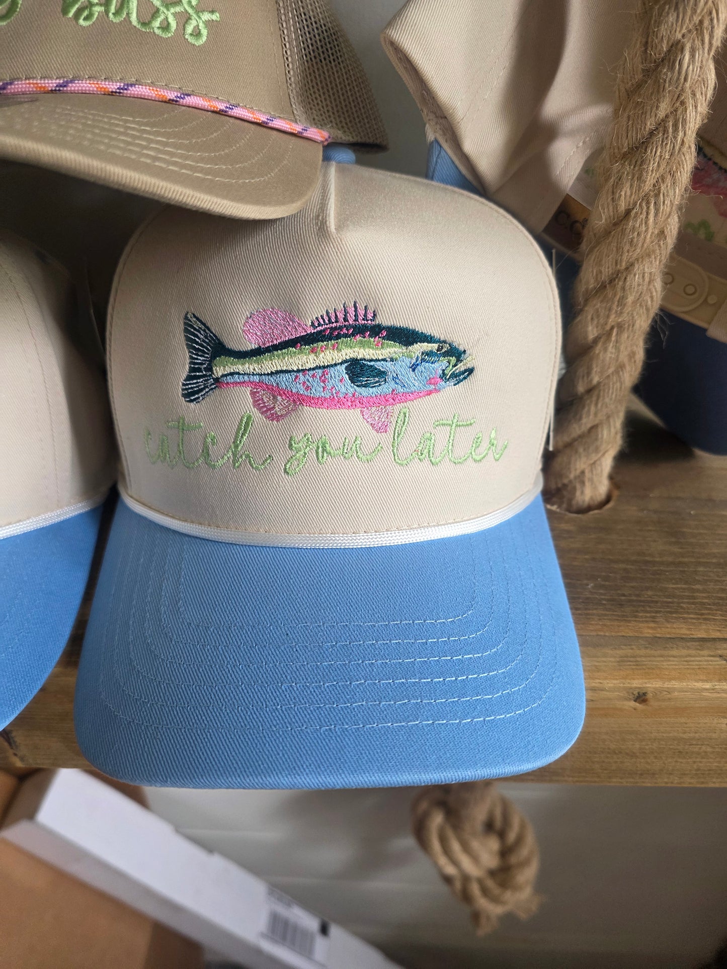 Preppy Bass Embroidered Snapback Rope Hat