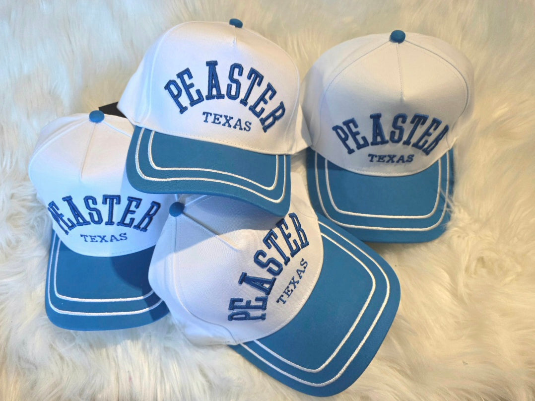 White/Blue Double Stripe Hat