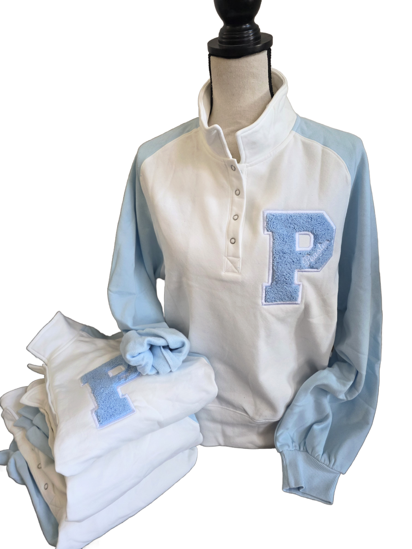 Colorblock Snap Pullover w Custom Chenille Style