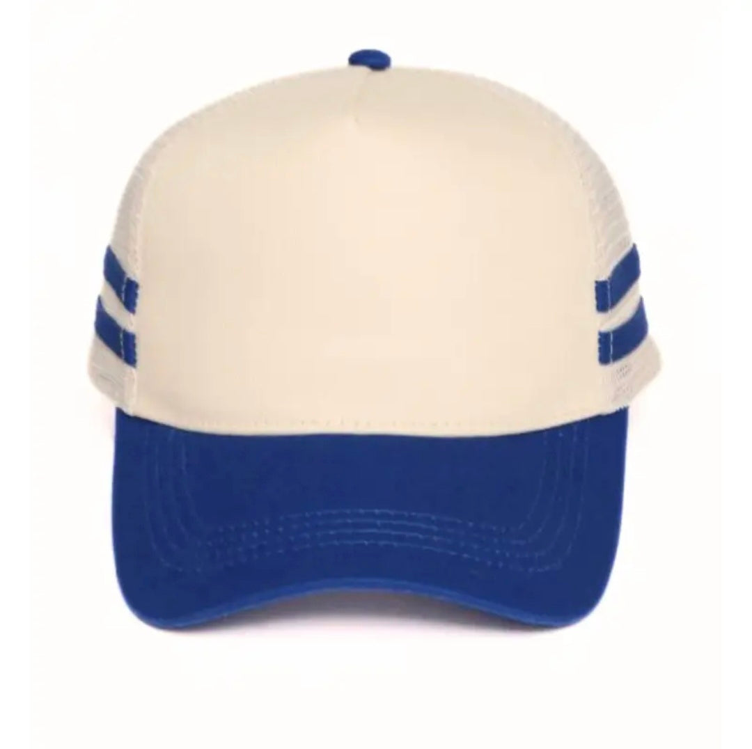 Double-Striped Puff Embroidered Hat