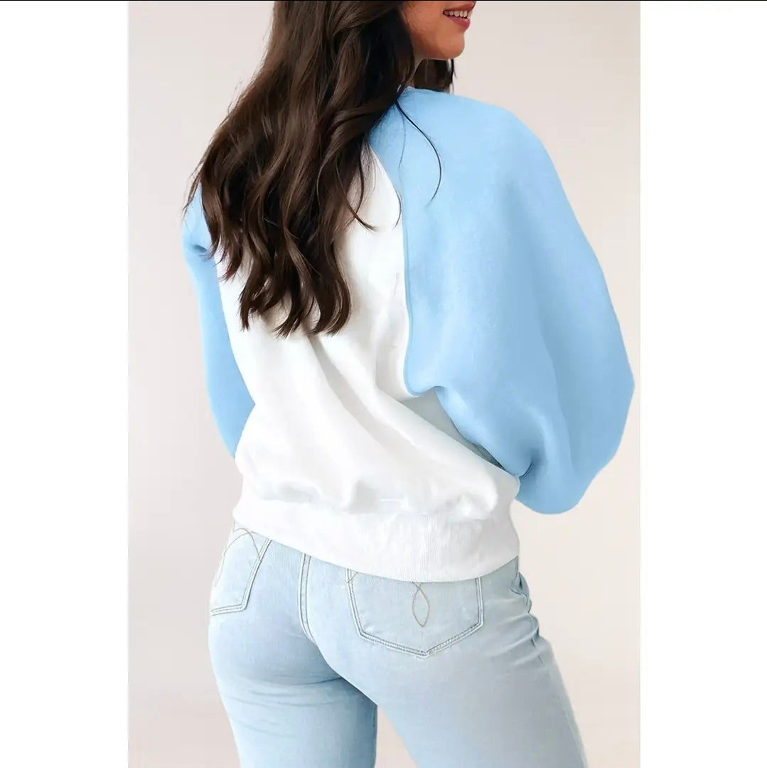 Colorblock Snap Pullover w Custom Chenille Style