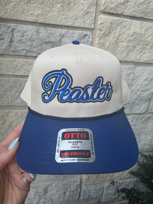 Peaster Script Hat with Black Rope