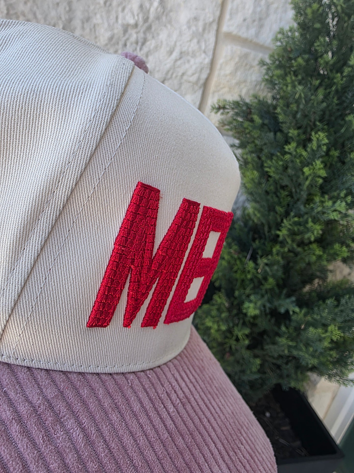 Merry Embroidered Two-Tone Corduroy Bill