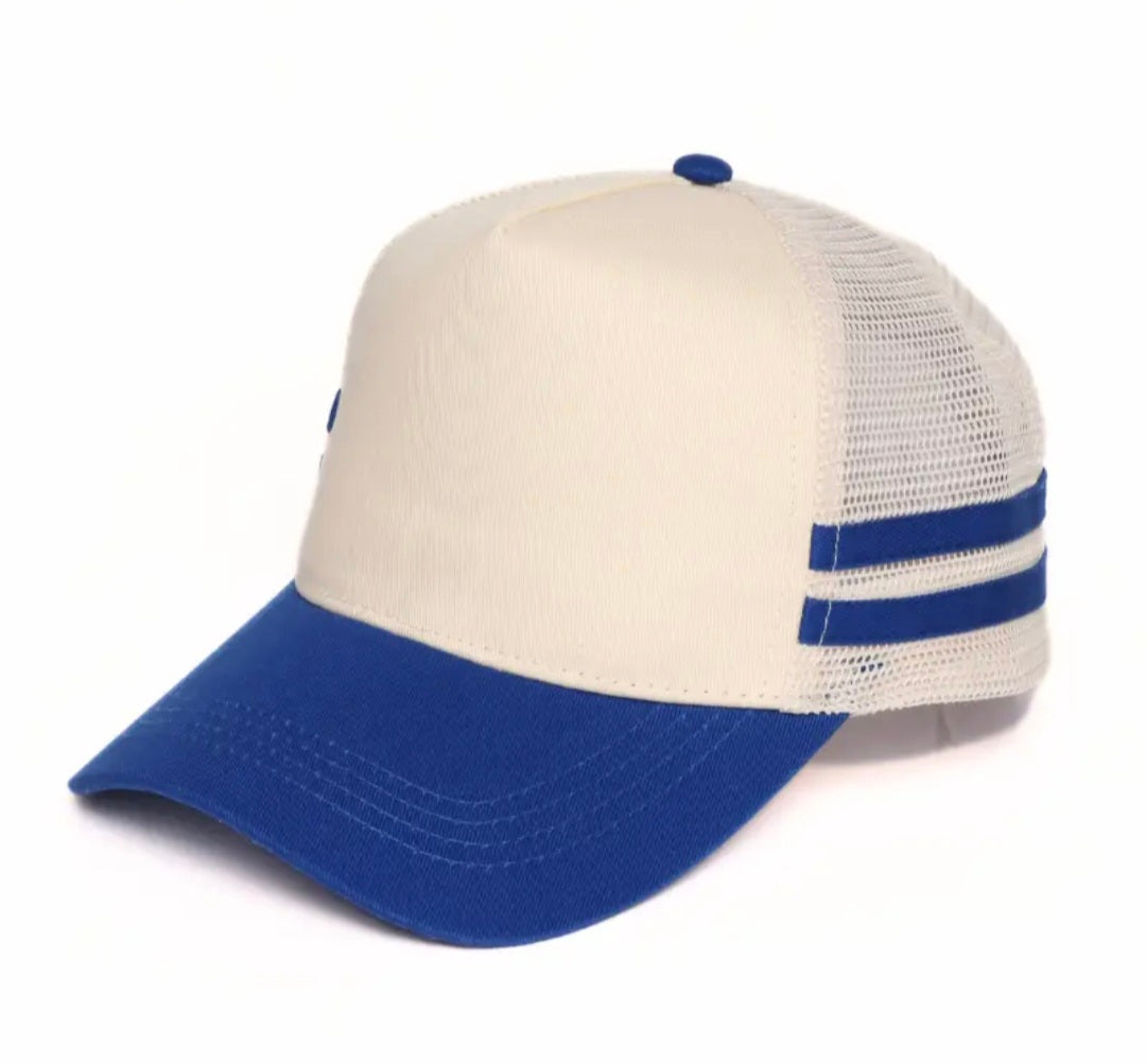 Double-Striped Puff Embroidered Hat
