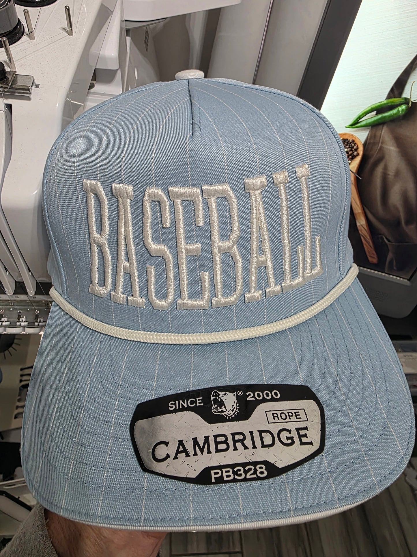 3D Puff Embroidered  Pinstripe Rope Hat