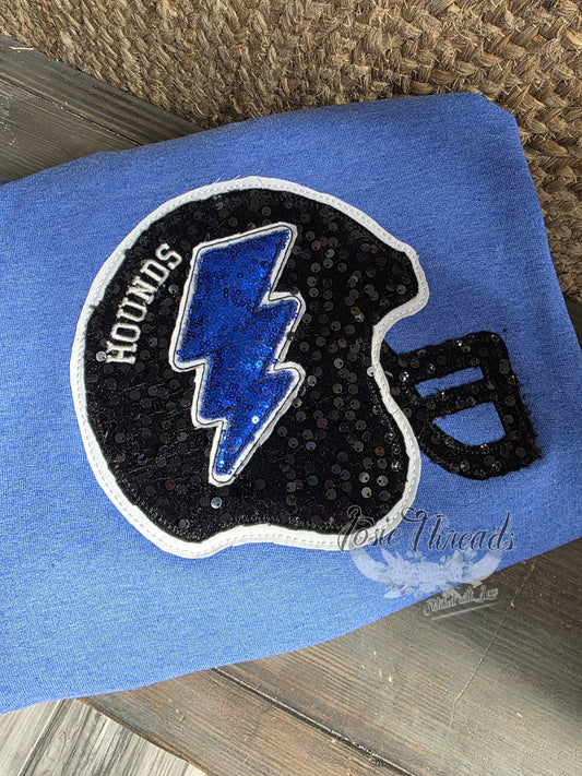 Sequin Football Helmet Sweatshirt