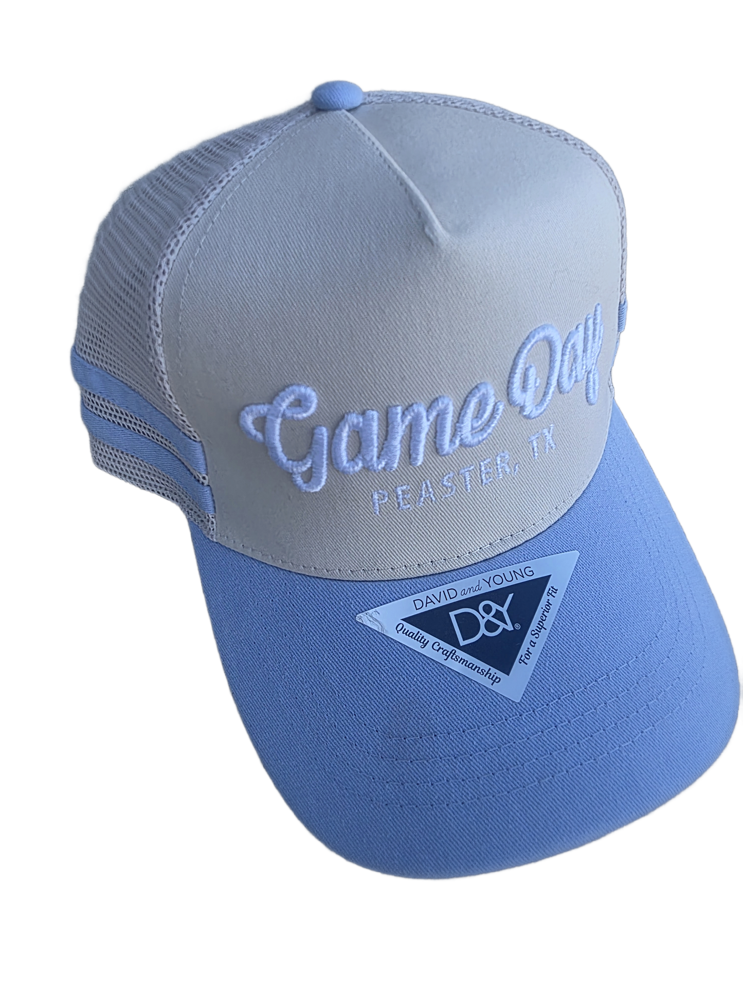 Custom Game Day 3d Embroidery on Stripe Hat
