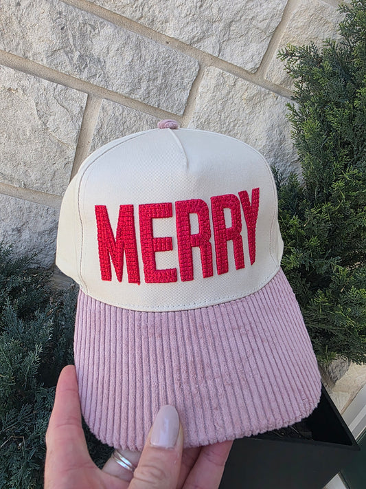 Merry Embroidered Two-Tone Corduroy Bill