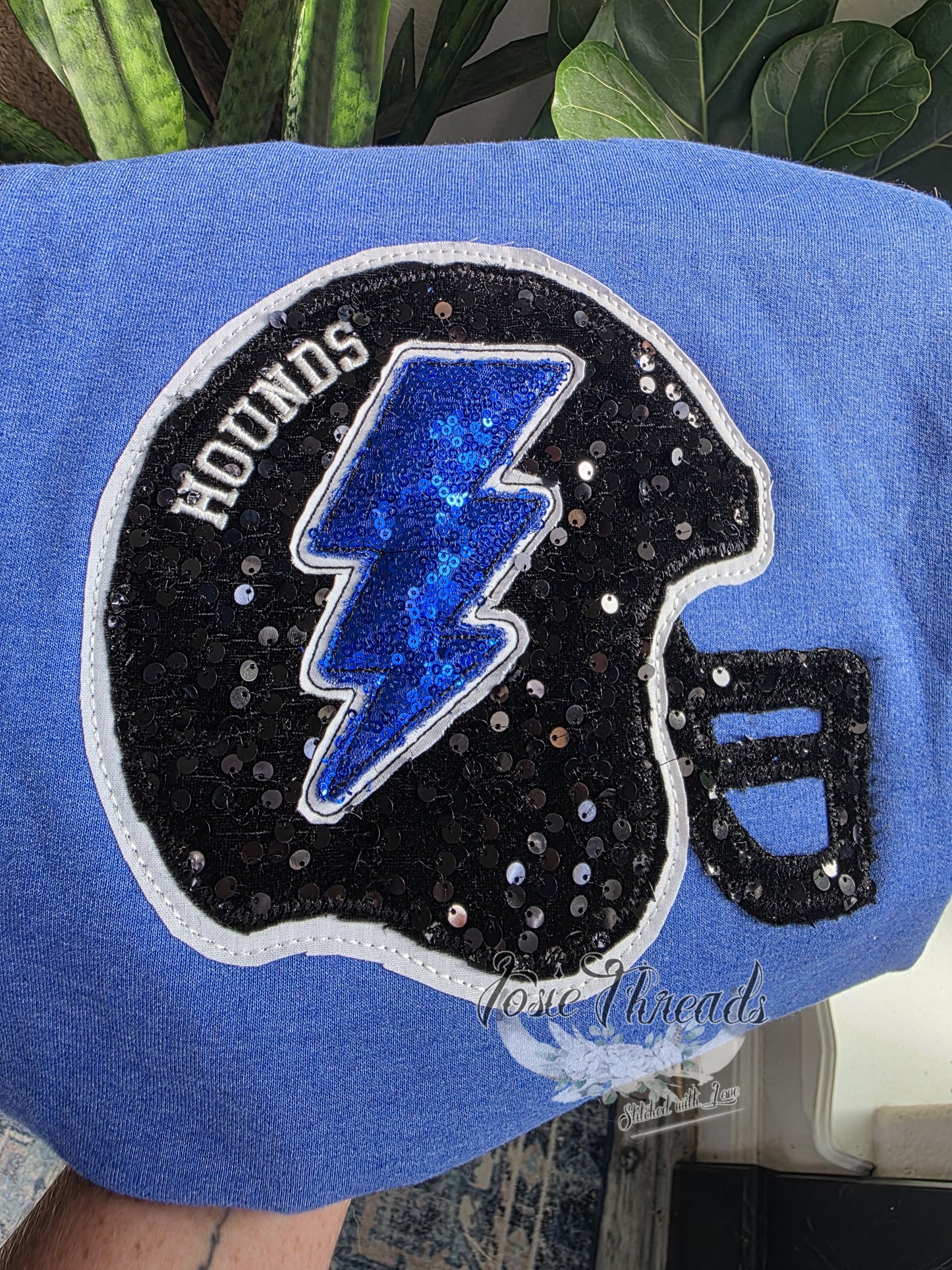 Sequin Football Helmet Sweatshirt