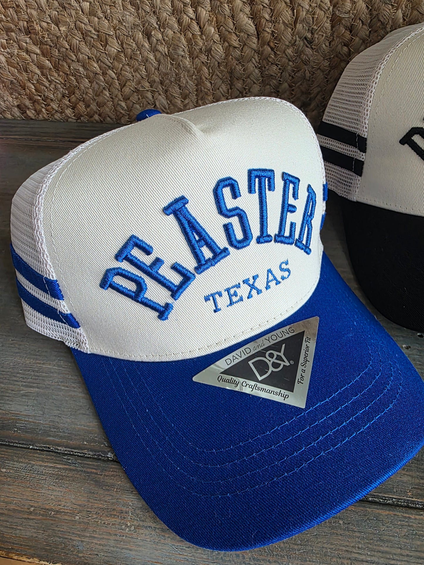 Double-Striped Puff Embroidered Hat