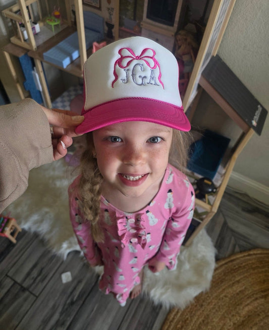 Custom Girl's Pink Trucker Hat