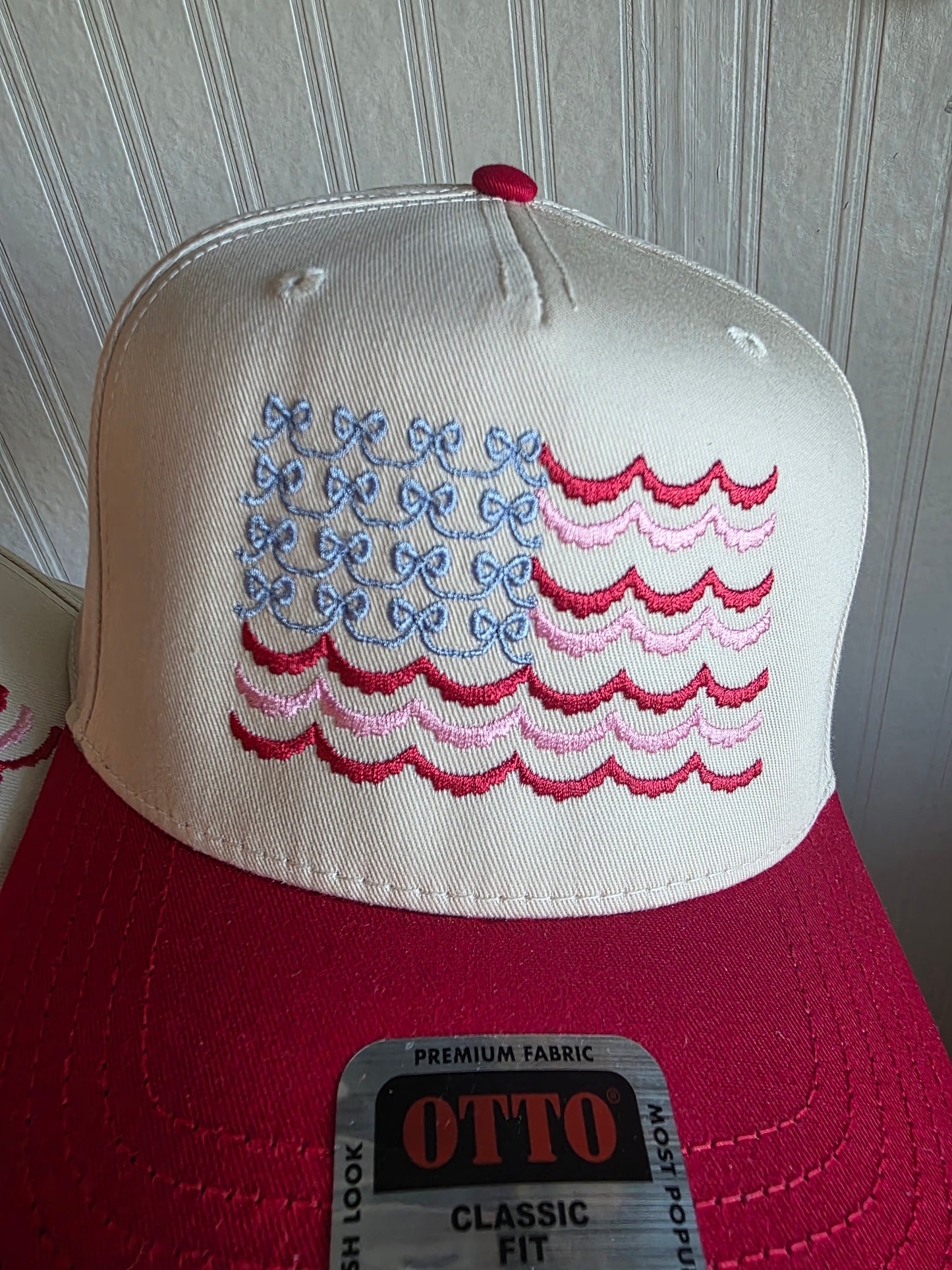 Scalloped Bow USA Flag Hat