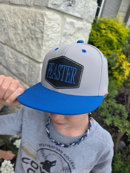Youth Flatbill Hat with Embroidered Leather Patch