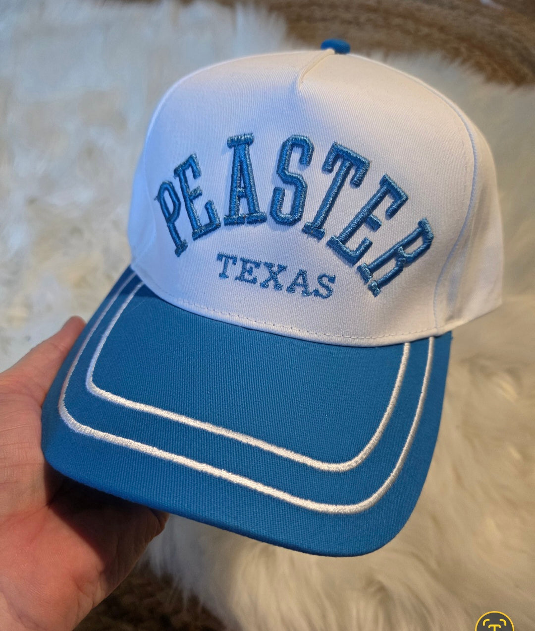 White/Blue Double Stripe Hat