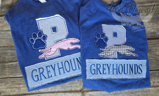 Toddler & Prek Sketch Applique Greyhounds Shirt/Sweatshirtd