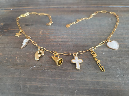 Peaster Cheer Booster Charm Necklace