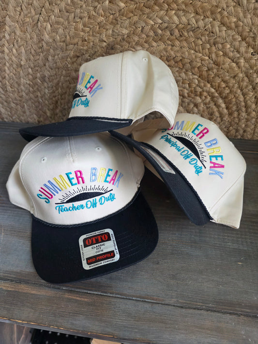 Summer Break Teacher/Principal Off Duty Rope Hat