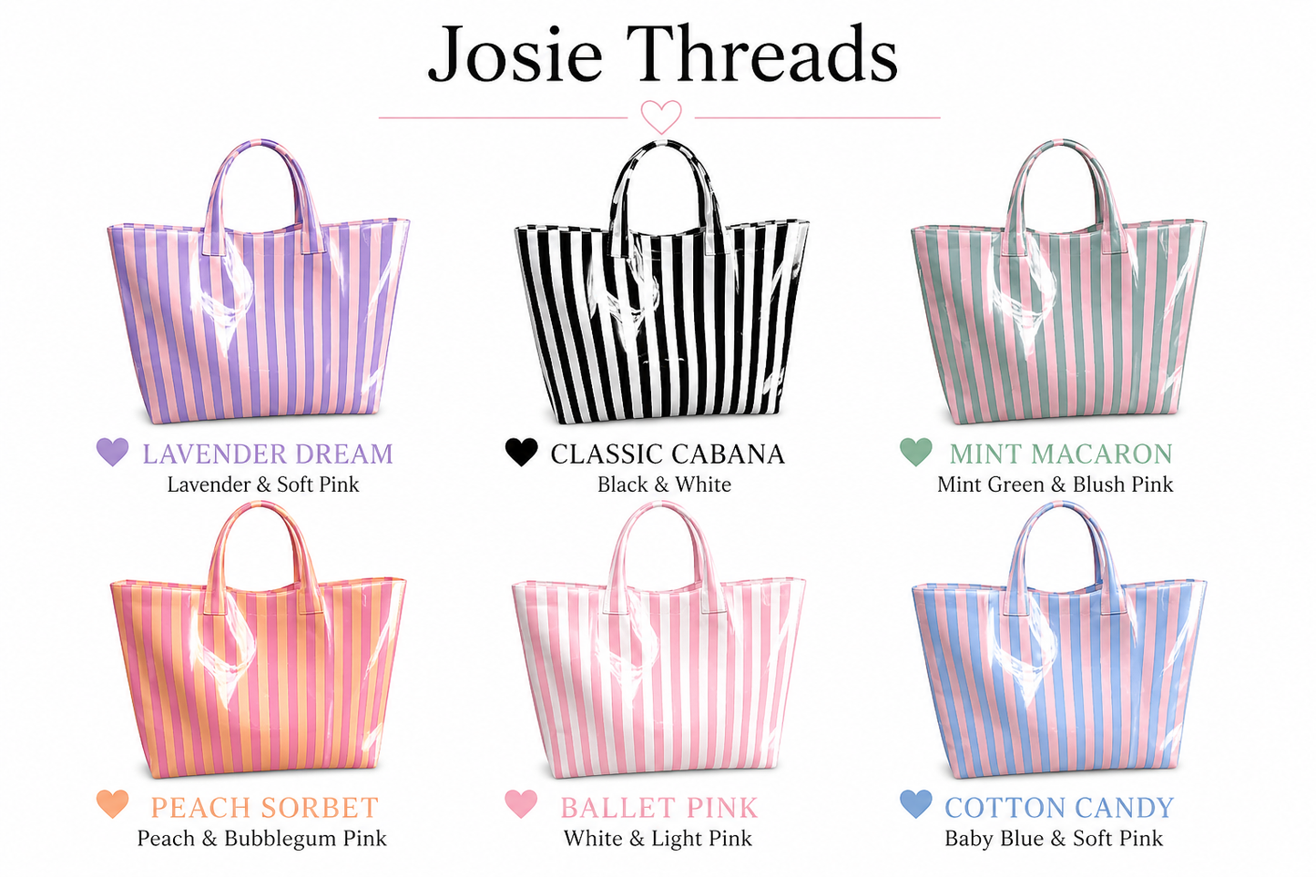 Personalized Striped Tote Bags