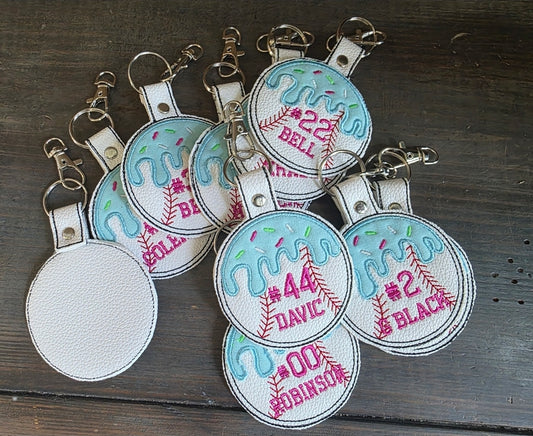 Embroidered Double-Sided Leather Bag Tags
